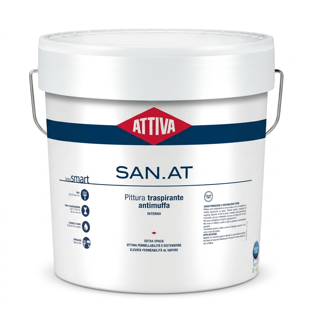 Attiva San.at pittura antimuffa traspirante Carrara